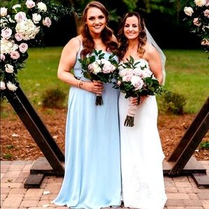 Ice Blue One Shoulder Formal Dress / Bridesmaid